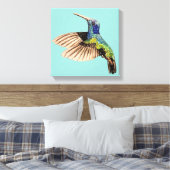 Farbenfrohe Ruby Toned Realistische Hummingbird-Ma Leinwanddruck (Insitu (Schlafzimmer))