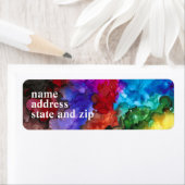 Farbenfrohe Rücksendeadresse der originalen Kunst (Insitu)