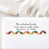 Farbenfrohe Rücksendeadresse für die durchgezogene (Insitu)