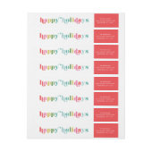 Farbenfrohe Rücksendeadresse für Feiertage (Bogen)