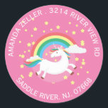 Farbenfrohe Rücksendeadresse Runder Aufkleber<br><div class="desc">Aufkleber mit niedlicher,  unorangefarbener Rücksendeadresse</div>