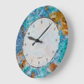 Farbenfrohe Ruff Marble Stone Muster Große Wanduhr (Winkel)