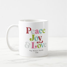 Farbenfrohe Ruhe & Liebe Retro Weihnachten Kaffeetasse