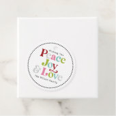 Farbenfrohe Ruhe & Liebe Retro Weihnachtsfeiertag Geschenkanhänger (Beispiel)