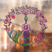 Farbenfrohe Ruhe Niedlich Boho Hippie Dekorative Fensteraufkleber (Blatt 2)