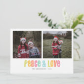 Farbenfrohe Ruhe und Liebe Zwei Foto Weihnachten (Stehend Vorderseite)