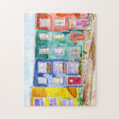 Farbenfrohe Ruhenhäuser Wasserfarben Illustration  Puzzle (Vertikal)