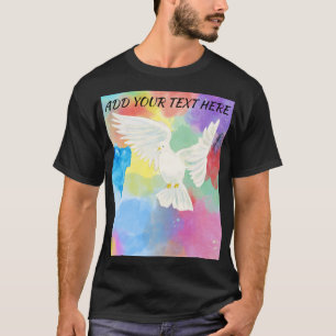Farbenfrohe ruhige Taubensommer-Splash für Ehemann T-Shirt