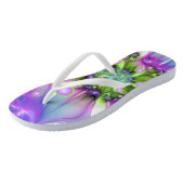 Farbenfrohe Rundformen Abstraktes Fraktal Kunst, D Badesandalen (Schrägansicht)