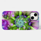Farbenfrohe Rundformen Abstraktes Fraktal Kunst, D Case-Mate iPhone Hülle (Rückseite (Horizontal))