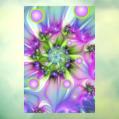 Farbenfrohe Rundformen Abstraktes Fraktal Kunst, D Fensteraufkleber (Blatt 3)