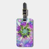 Farbenfrohe Rundformen Abstraktes Fraktal Kunst, D Gepäckanhänger (Vorderseite vertikal)