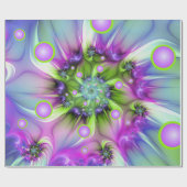 Farbenfrohe Rundformen Abstraktes Fraktal Kunst, D Geschenkpapier (Flach)