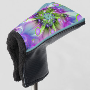 Farbenfrohe Rundformen Abstraktes Fraktal Kunst, D Golf Headcover