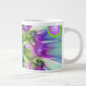 Farbenfrohe Rundformen Abstraktes Fraktal Kunst, D Jumbo-Tasse (Rechts)