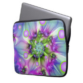 Farbenfrohe Rundformen Abstraktes Fraktal Kunst, D Laptopschutzhülle (Vorderseite Links)