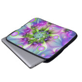 Farbenfrohe Rundformen Abstraktes Fraktal Kunst, D Laptopschutzhülle (Vorne Knopf)