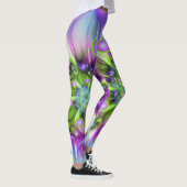 Farbenfrohe Rundformen Abstraktes Fraktal Kunst, D Leggings (Rechts)