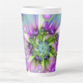 Farbenfrohe Rundformen Abstraktes Fraktal Kunst, D Milchtasse (Vorderseite)