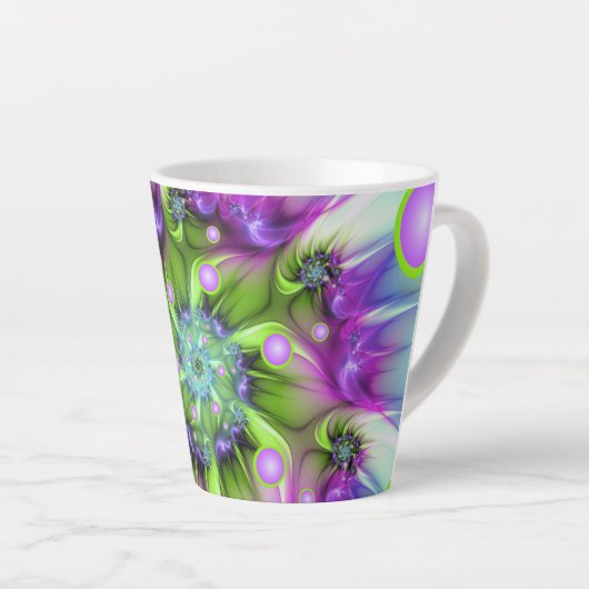 Farbenfrohe Rundformen Abstraktes Fraktal Kunst, D Milchtasse (Rechte Ecke)