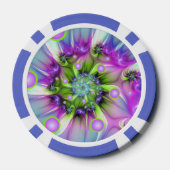 Farbenfrohe Rundformen Abstraktes Fraktal Kunst, D Pokerchips (Rückseite)