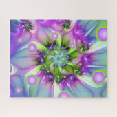 Farbenfrohe Rundformen Abstraktes Fraktal Kunst, D Puzzle (Horizontal)