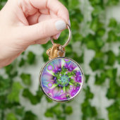 Farbenfrohe Rundformen Abstraktes Fraktal Kunst, D Schlüsselanhänger (Hand)