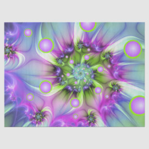 Farbenfrohe Rundformen Abstraktes Fraktal Kunst, D Seidenpapier