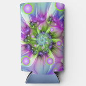 Farbenfrohe Rundformen Abstraktes Fraktal Kunst, D Selters Dosenkühler (Vorderseite)