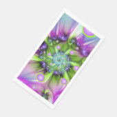 Farbenfrohe Rundformen Abstraktes Fraktal Kunst, D Serviette (Ecke)
