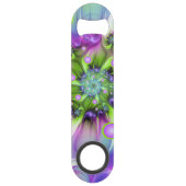 Farbenfrohe Rundformen Abstraktes Fraktal Kunst, D Speed Flaschenöffner (Rückseite)