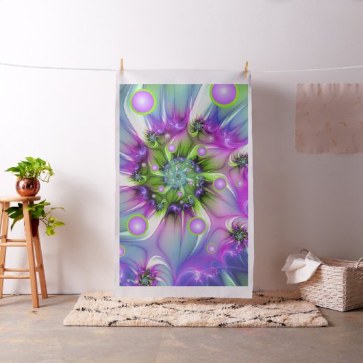 Farbenfrohe Rundformen Abstraktes Fraktal Kunst, D Stoff (Beispiel)