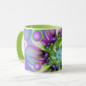 Farbenfrohe Rundformen Abstraktes Fraktal Kunst, D Tasse (Vorderseite Links)