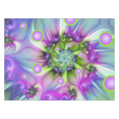 Farbenfrohe Rundformen Abstraktes Fraktal Kunst, D Tischdecke (Vorderseite (Horizontal))