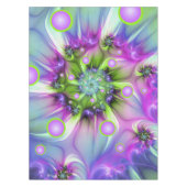 Farbenfrohe Rundformen Abstraktes Fraktal Kunst, D Tischdecke (Vorderseite)