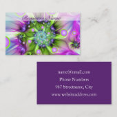 Farbenfrohe Rundformen Abstraktes Fraktal Kunst, D Visitenkarte (Vorne/Hinten)