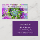 Farbenfrohe Rundformen Abstraktes Fraktal Kunst, D Visitenkarte (Vorne/Hinten)