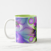 Farbenfrohe Rundformen Abstraktes Fraktal Kunst, D Zweifarbige Tasse (Links)