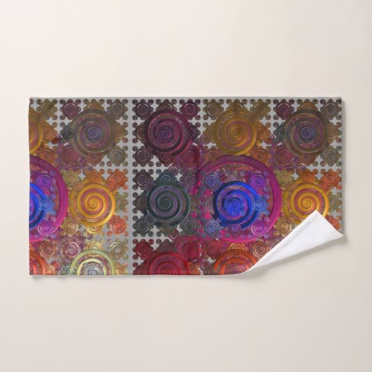 Farbenfrohe Rundschilder Badetuch Set (Handtuch)