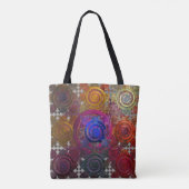 Farbenfrohe Rundschilder Tote Tasche (Rückseite)
