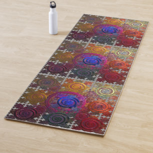 Farbenfrohe Rundschilder Yoga Mat Yogamatte