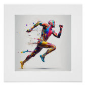 Farbenfrohe Running Art Poster (Vorderseite)
