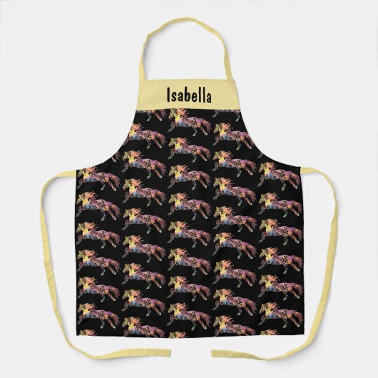 Farbenfrohe Running Horse Mandala Design Schürze (Vorderseite)