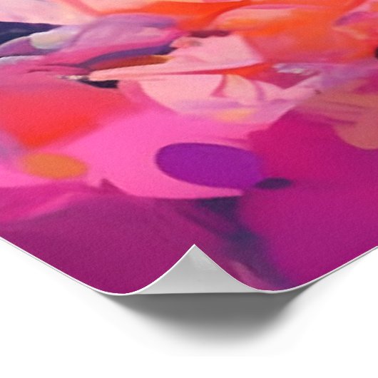 Farbenfrohe russische Blaue Katze Kunst Poster (Ecke)