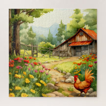 Farbenfrohe Rustikale Bauernpuzzle