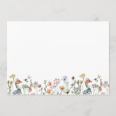 Farbenfrohe rustikale Blume Brautparty Hinweiskarte (Rückseite)