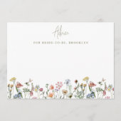 Farbenfrohe rustikale Blume Brautparty Hinweiskarte (Vorderseite)