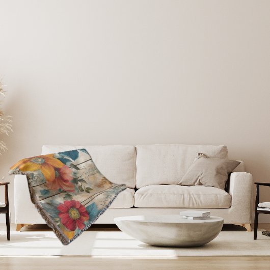 Farbenfrohe rustikale Blume Decke