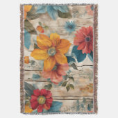 Farbenfrohe rustikale Blume Decke (Vorderseite Vertikal)