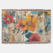 Farbenfrohe rustikale Blume Decke (Vorderseite)